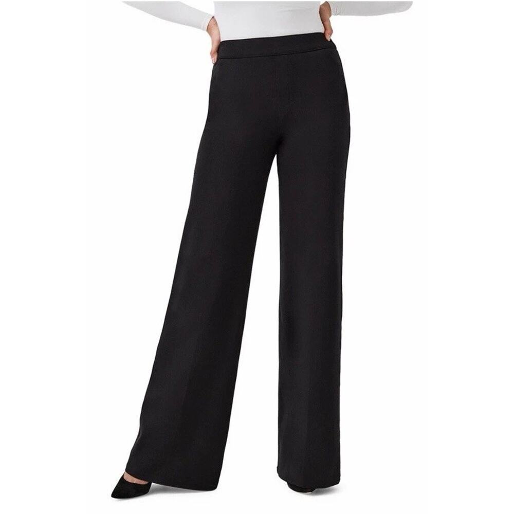 Spanx Wide Leg High Waisted Black Pant Career Dress Pant Stretch Sz XS NEW $158